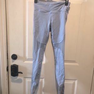 Light blue Alo yoga mesh-paneled stirrup leggings